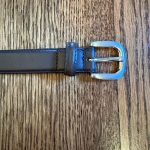 Janie and Jack Brown Leather Belt with Silver Buckle, 2T-3